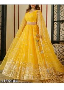 Elegant Yellow Lehenga Choli Set