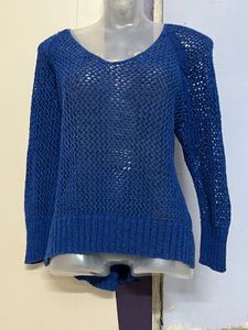 Forever21 Branded Navy Blue Chochet Top