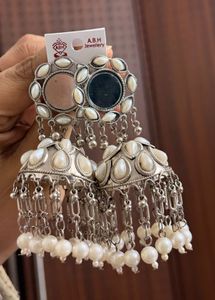 Elegant Silver Jhumka Earrings
