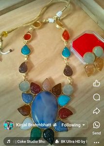 Green Agate &amp; Silver Statement Necklace