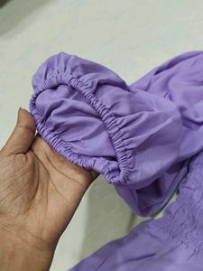 Purple Puff Sleeve Top