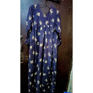Floral Print Navy Maxi Dress