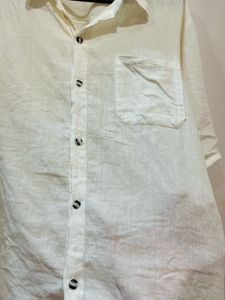 White Oversized Linen Shirt