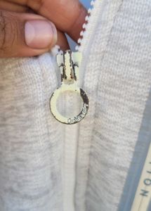 Grey fleece hooded jacket