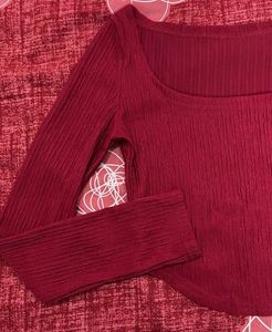 Savana burgundy Long Sleeve Top