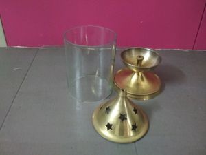 Brass Diya With Glass Shield Used And New Stainless Steel Deep Fryer