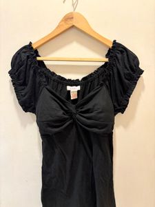 Candies Black Peasant Top