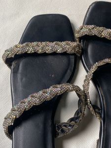 Truffle collection Sparkly Black Flats