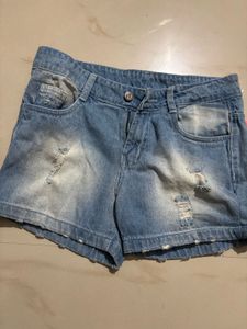 Distressed Denim Shorts