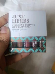 Brand New Just Herbs Lipstick Kit Nudes And Browns