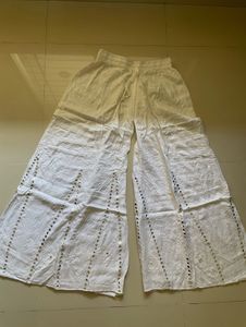 White embroidered sharara