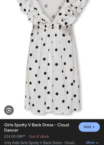 Only Girls Spotty V Back Dress