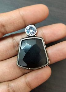 Silver Replica Big Ear Studs (Black)