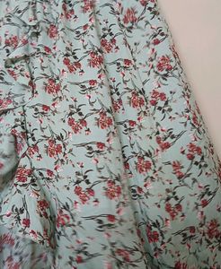 Floral Ruffle High-Low Skirt