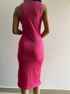 Pink Midi Bodycon Dress