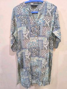 Blue patchwork Kurta with golden detailing