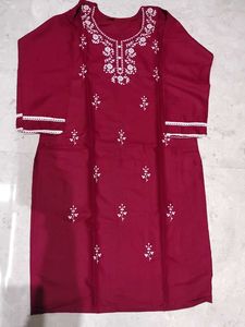 Embroidered Kurta With Plazzo