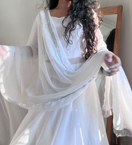 White Georgette Sharara Set