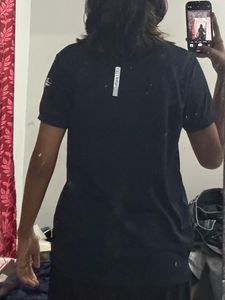 Dark Blue Collared Button Up T Shirt