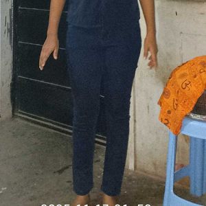 Stylish Navy Button-Down Top