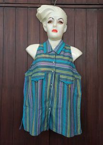Paul Ropp Vintage Striped Halterneck Top