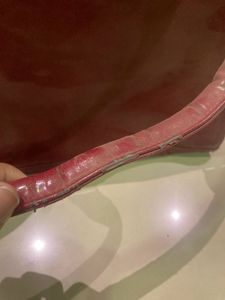 Burgundy Patent Leather Tote Bag