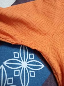 Beautiful Bright Orange Colour Straight Kurti