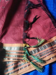 Maroon Saree With Baby Drysheet