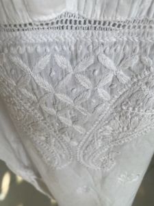 Chikankari White Cotton tunic Kurta