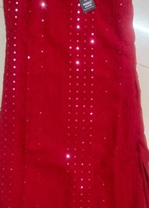 Red Sequin Fabric - Parrot Creation