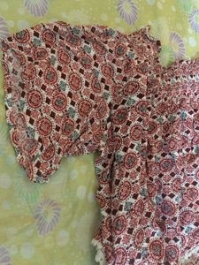 fasttt 👚🥳🤩Patterned Off-Shoulder Crop Top