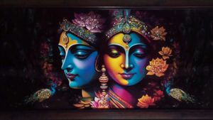 Divine Radha Krishna photo frame