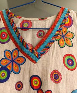 Multicolored Floral Pattern Straight Kurta