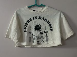 Bohomian white crop top