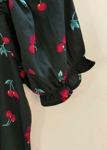 Cherry Print Midi Dress