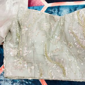 Bell Sleeves Designer Drape Saree