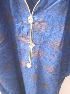 Blue Printed Staight Kurta