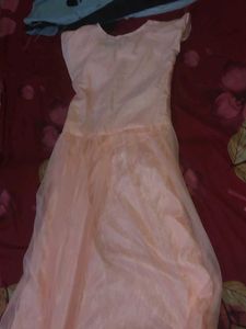Orange Half Sleeves Frock Suit