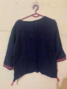 Navy Blue Crop Top