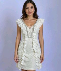 Designer Ruffled Mini Dress