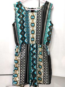 Patterned Sleeveless Jumpsuit