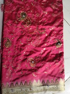 Elegant Pink &amp; Office White Sari