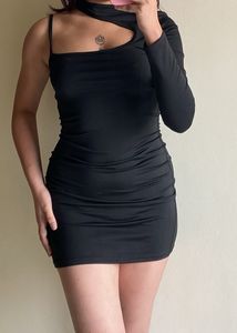 Black One Shoulder Mini Dress
