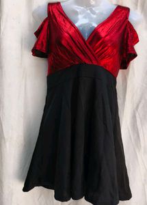 Stylish Red &amp; Black Party Dress