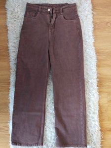 Brown Wide Leg Baggy Vintage Pants For Women