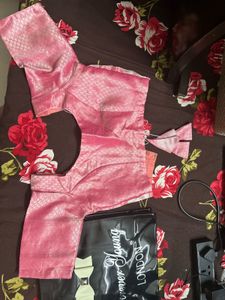 Pink silk Saree