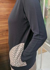 Black Tunic with Geometric Details