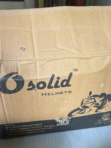 Solid Motorcycle Helmet - Black &amp; Red