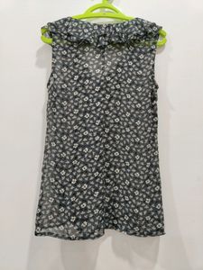 Grey Floral Top