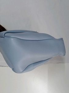 Pleated Pastel Blue Top Handle Bag